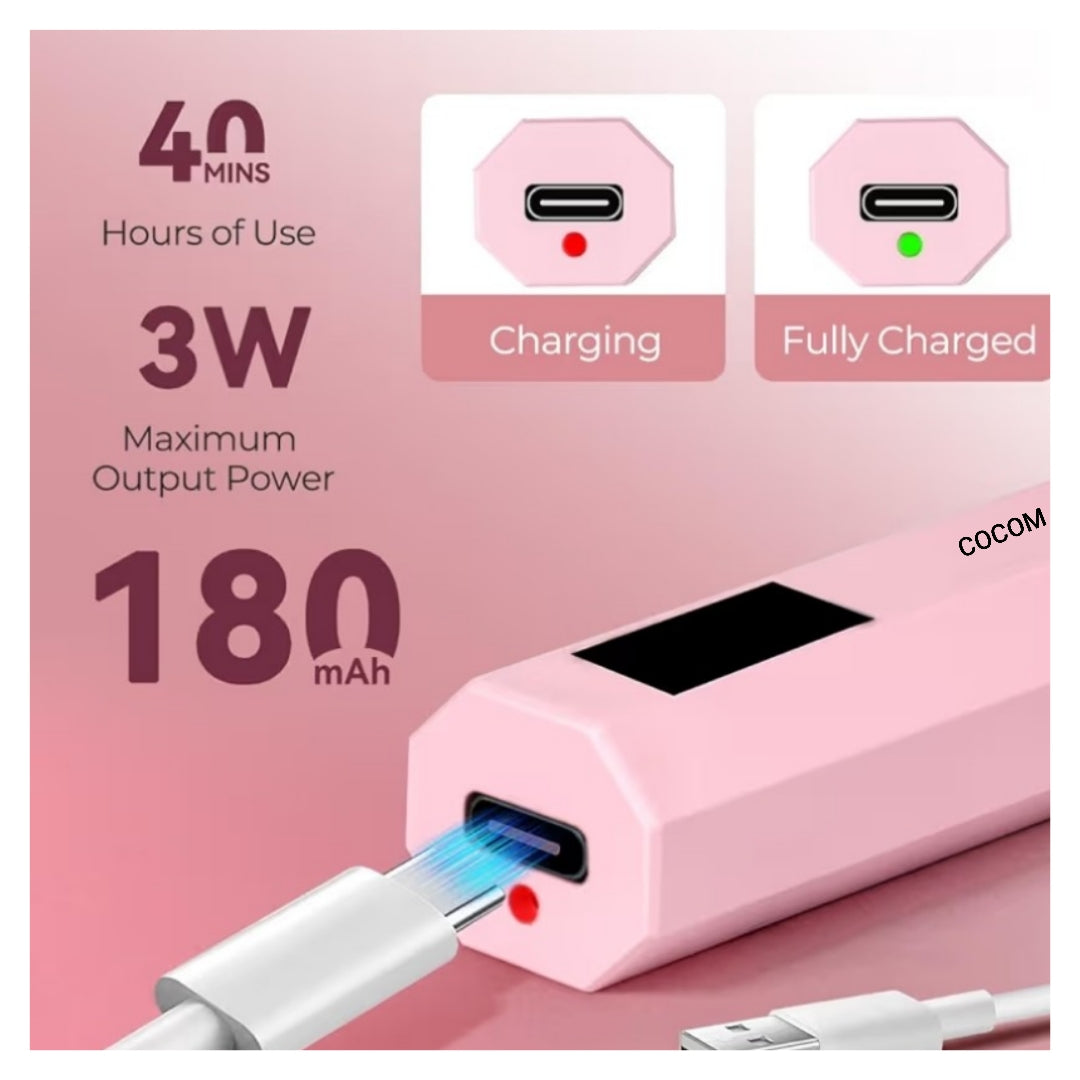 UV Nail Light Handheld UV Light for Nails 3W Portable Led Lamp with 2 Timer Settings 20/60s for Gel Polish Home DIY Salon Women(Pink)