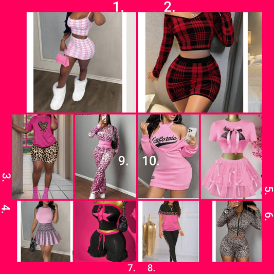 2 piece outfit 1 set choose the number you want below