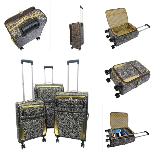3-Piece Softside Expandable Luggage Set – 20" Carry-On, 24" & 28" Checked Suitcases – Lightweight Durable Fabric, 360° Spinner Wheels, Telescopic Handle, Large Capacity Travel Bags With Pockets – Multiple Styles Available COCOMONEY