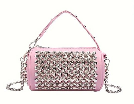COCOMONEY PINK EMBELLISHED PURSE