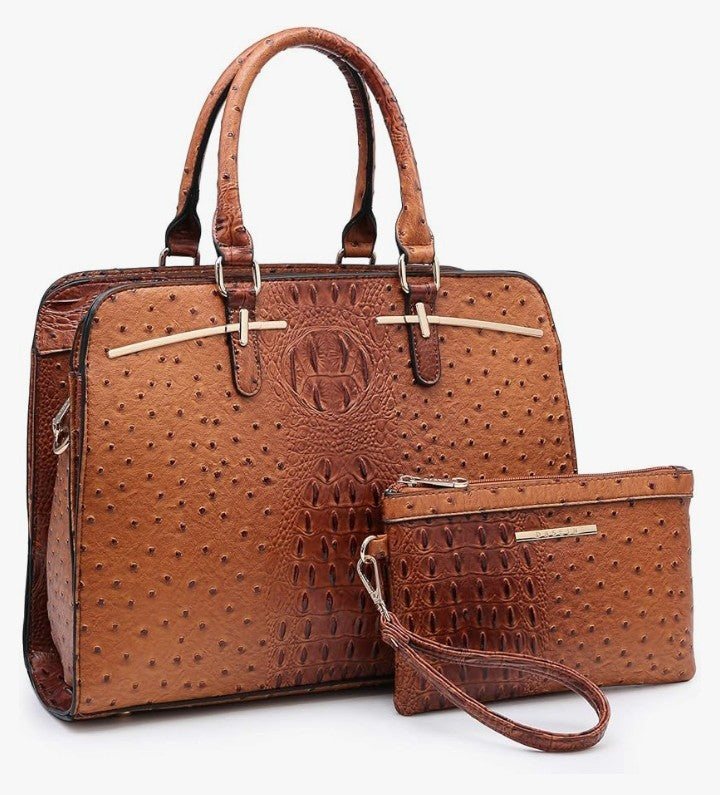 Women Handbag Wallet Tote Bag Shoulder Bag Hobo Bag Top Handle Satchel Purse Set 2pcs w/ 3 Compartments