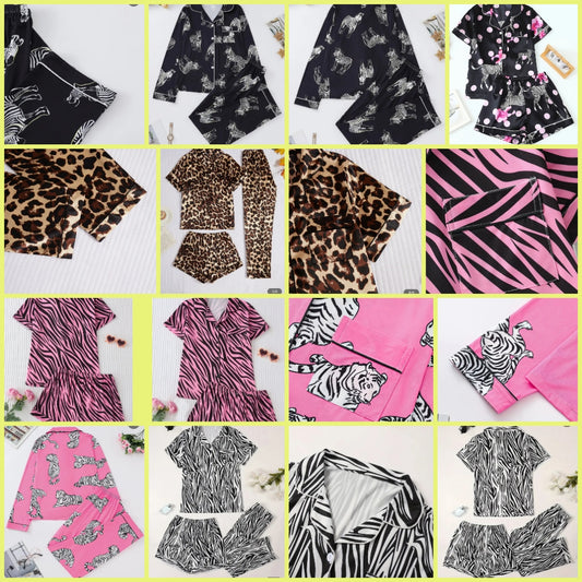 COCOMONEY ZEBRA OR LEOPARD PAGAMA SETS 2 and 3 PIECES