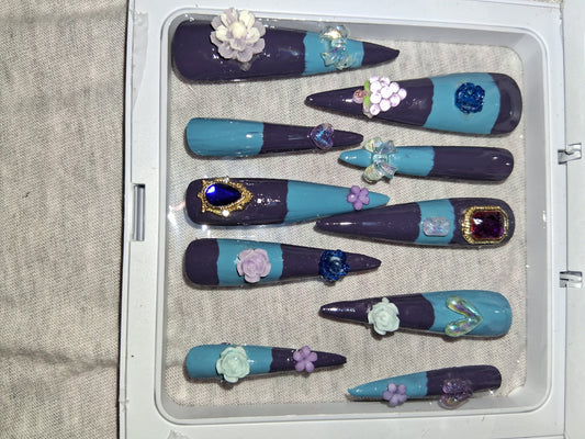COCOMONEY NAILS CUSTOM 1 OF 1 GLUE ON PRESS ON COMES WITH FREE GIFTS #p14