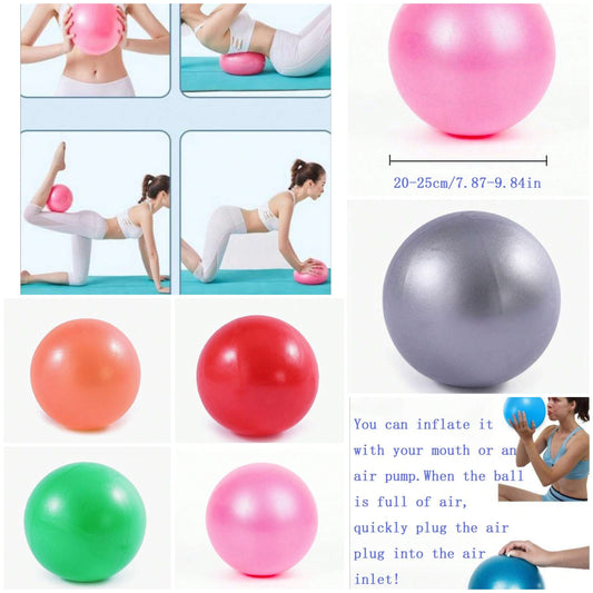 1pc 25cm Anti-Burst Yoga Ball, Thick Matte Finish Exercise Ball For Pilates, Gym Workout material pvc