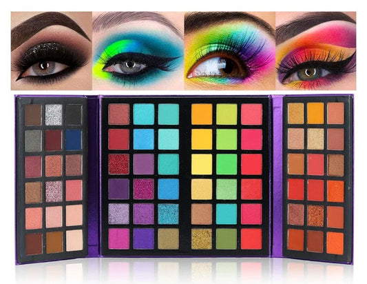 72 Colors Ultra Secret Eyeshadow Palette, 4 in1 Color Board Matte Shimmer Glitter Nude Natural All In One Makeup Palette Blendable Pigmented Make Up Eye Shadow Pallet Gift Kit