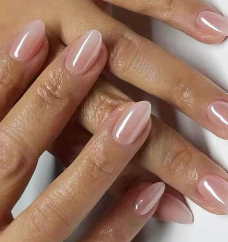 6 Packs (144 Pcs) Press on Nails Almond,Pink Press on Nails Medium,Short Almond Press on Nails,French Tip Fake Nails,Ombre Glue on Nails,Gel False Nails for Women, Stick on Nails Kit 12 styles