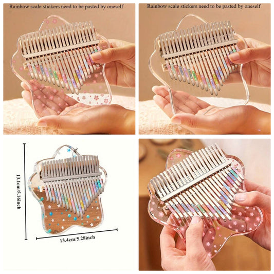 1pc High Quality 21 Keys Thumb Piano, Crystal Clear Acrylic Kalimba Finger Piano Instrument, Ideal Gift For Birthday, Holiday pmma