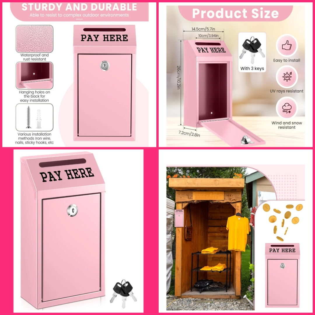 Pink safe or lockbox or money gun or money envelopes or kids cash register choose option below