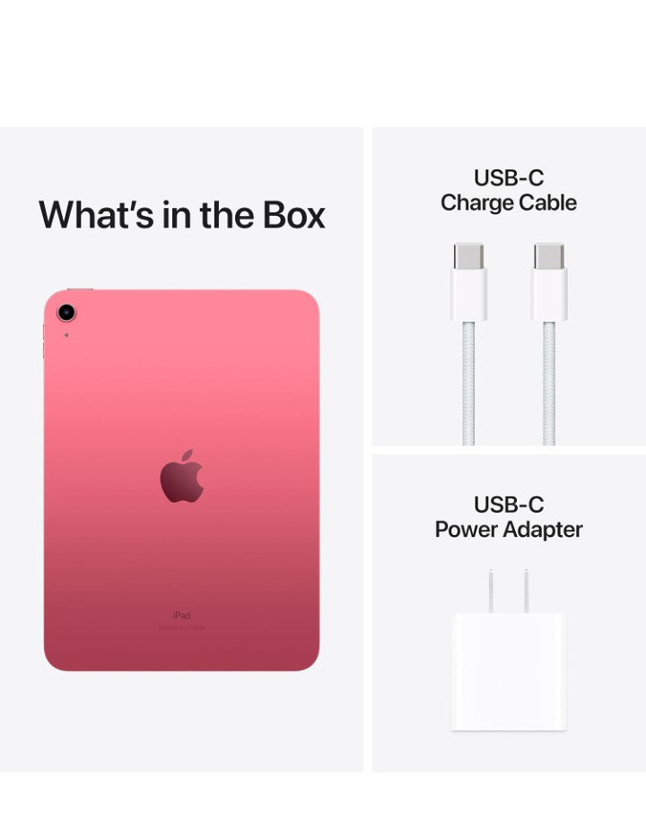 Apple iPad (10th Generation): with A14 Bionic chip, 10.9-inch Liquid Retina Display, 64GB, Wi-Fi 6, 12MP front/12MP Back Camera, Touch ID, All-Day Battery Life – Pink