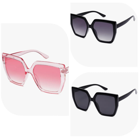 Thick Sunglasses for Women Trendy Oversized Black Modern Hipster Fashion Shades