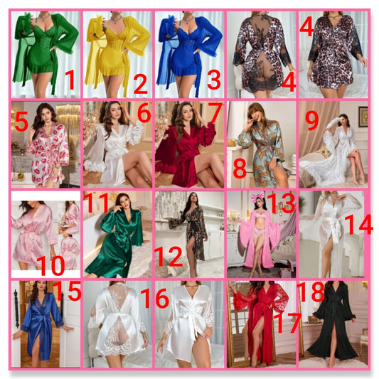 Sexy Robe Lingerie 2pc choose your style option below