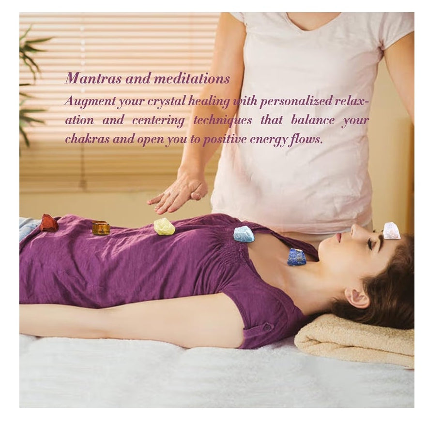 17Pcs Crystals and Healing Stones, 14Pcs Real Raw Chakra Stones Set, Selenite Charging Plate, Amethyst Necklace, Rose Quartz, Mothers Day Gifts, Gift Box, Guide for Beginners, Collection, Meditation, Yoga