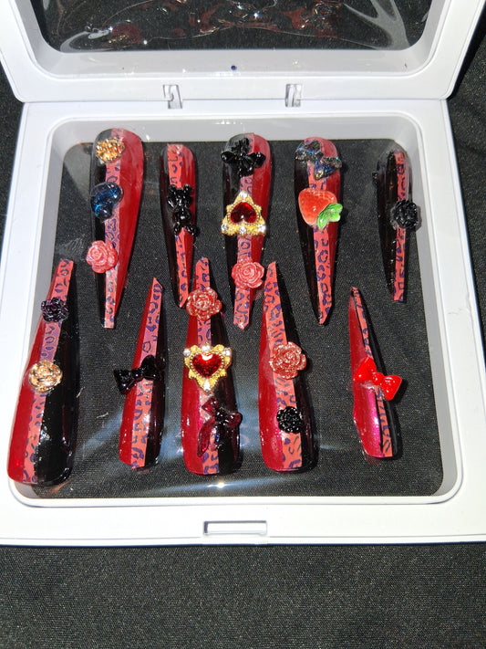 COCOMONEY NAILS CUSTOM 1 OF 1 GLUE ON PRESS ON COMES WITH FREE GIFTS #p39