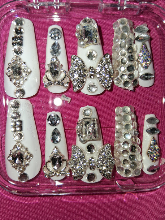 COCOMONEY NAILS CUSTOM 1 OF 1 GLUE ON PRESS ON COMES WITH FREE GIFTS #b50