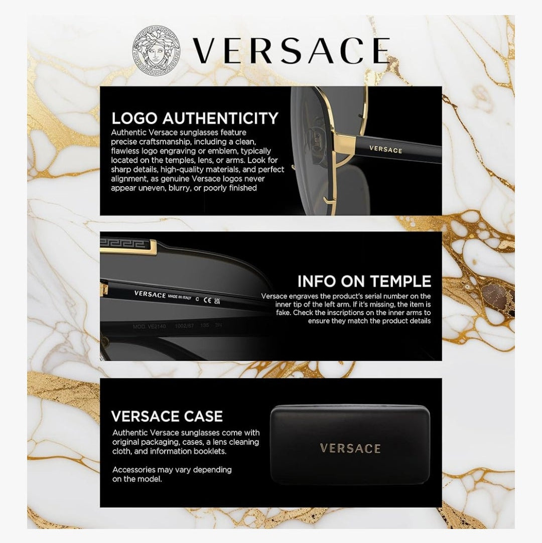 VERSACE VE2232 Medusa PILOT Shape Sunglasses with Luxury Eyewear kit