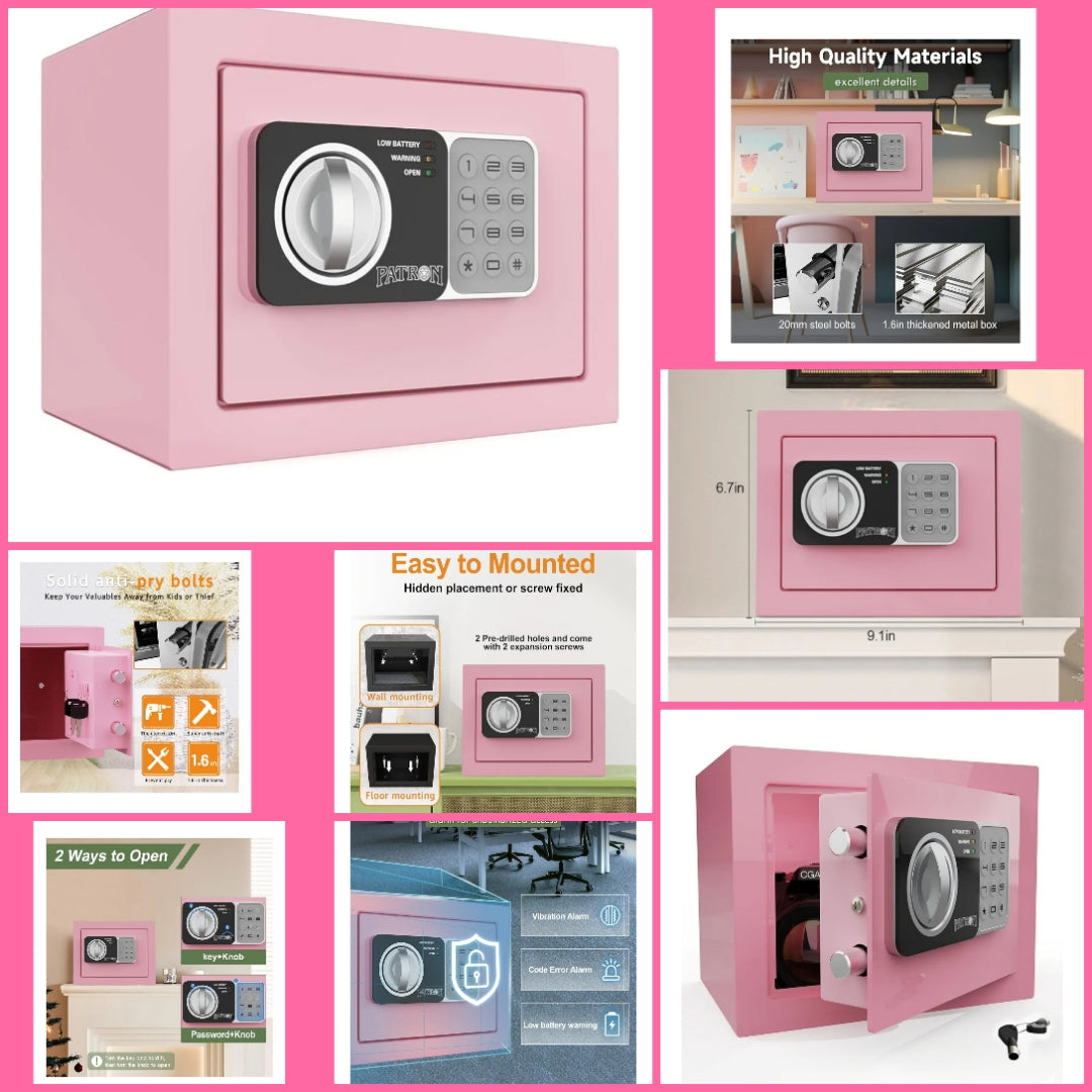 Pink safe or lockbox or money gun or money envelopes or kids cash register choose option below