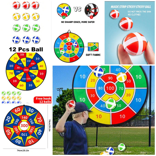 29" Large Dart Board For Kids, Kids Dart Board With Sticky Balls, Boys Toys, Indoor/Sport Outdoor Fun Party Play Game Toys, Birthday Gifts For 3 4 5 6 7 8 9 10 11 12 Year Old Boys Girls