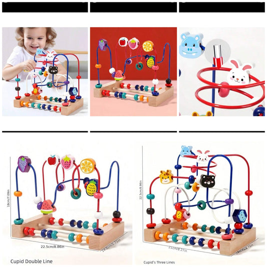 Cartoon Animal & Wooden Fruit Maze Puzzle Toys, Hand-Eye Coordination Exercise Toys, Great For, Christmas, And Birthday Gifts For Boys And Girls wood 3 and up