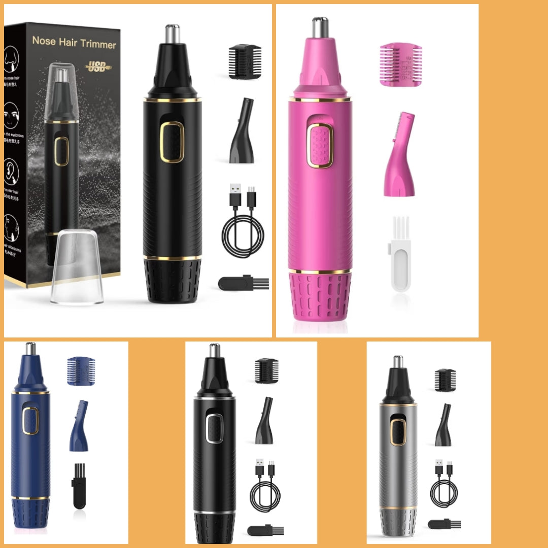 Nose Hair Trimmers for Men，Rechargeable Hair Trimmer 2 in 1 Painless Multifunctional Ear and Nose Hair Trimmer with IPX7 Waterproof Dual Edge Blades