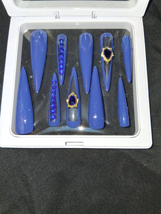 COCOMONEY NAILS CUSTOM 1 OF 1 GLUE ON PRESS ON COMES WITH FREE GIFTS #p48