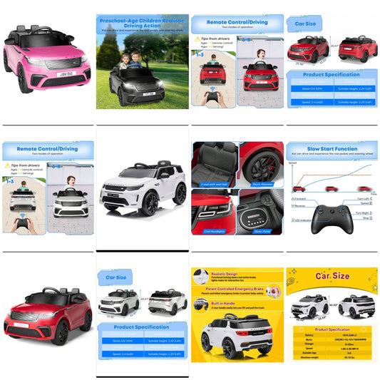 2-Seater Ride On Cars For Kid 4-8 12V Ride Electric Car Electric Truck With Parent Remote Control Music Player Rocking Pull Rod Lights Ride On Toy For Boys And Girls