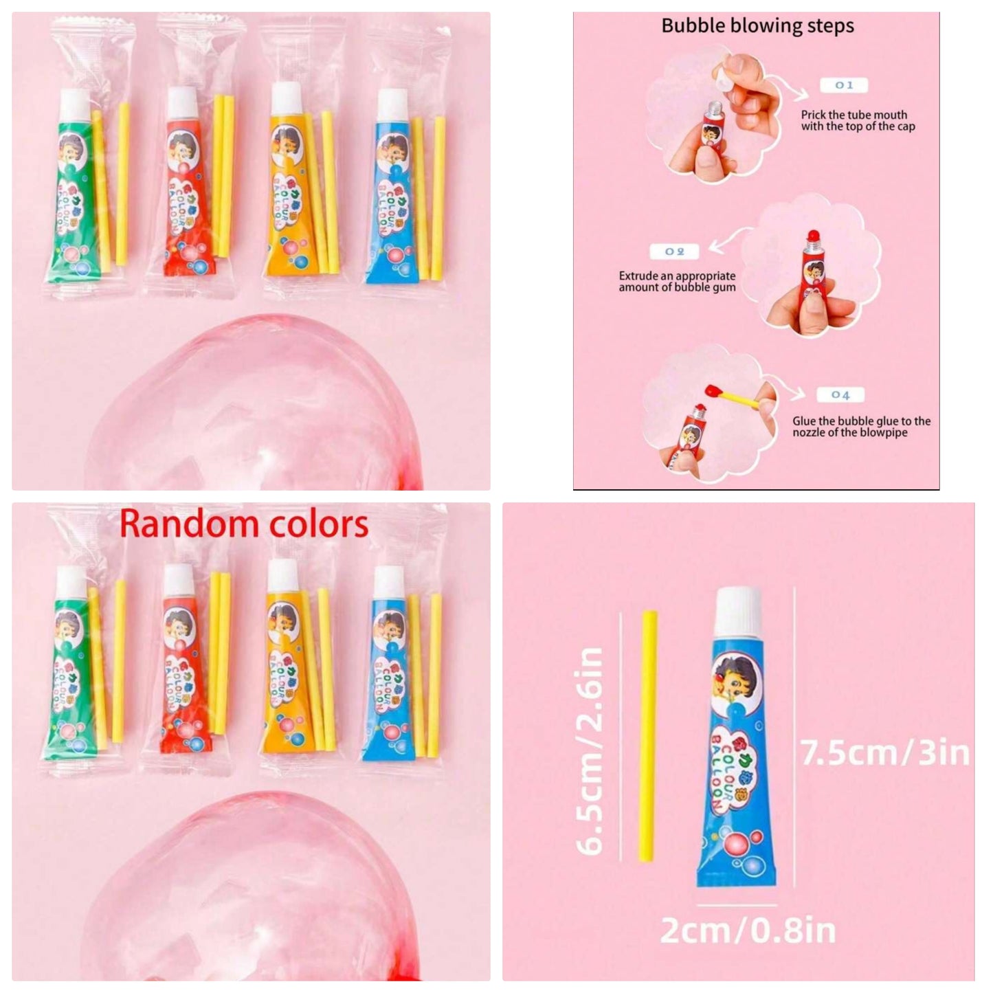 Random Color Bubble Balloons, Enjoy Nostalgic Bubble Blowing Game - Suitable For Birthday Parties And Game Props tpr