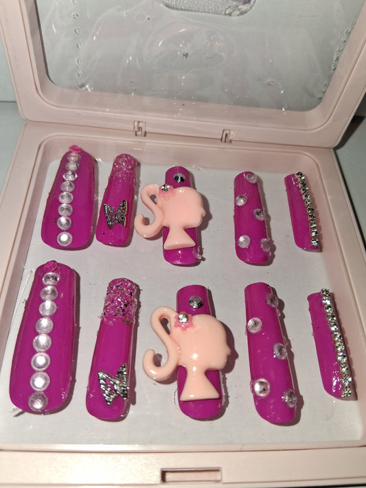 COCOMONEY NAILS CUSTOM 1 OF 1 GLUE ON PRESS ON COMES WITH FREE GIFTS #o57