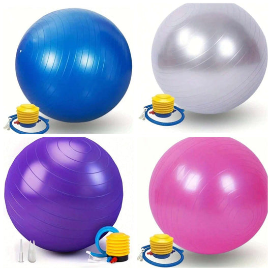 -65cm Premium Anti-Burst Yoga Ball - Improve Core Strength, Postnatal Rehabilitation And Fitness Training. Thick, Durable, Anti-Burst Design For Safe Workout (Pump Included)