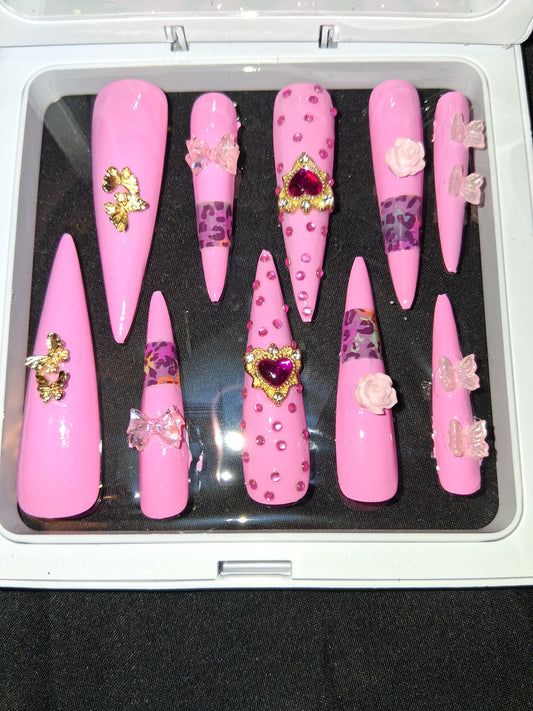 COCOMONEY NAILS CUSTOM 1 OF 1 GLUE ON PRESS ON COMES WITH FREE GIFTS #p65