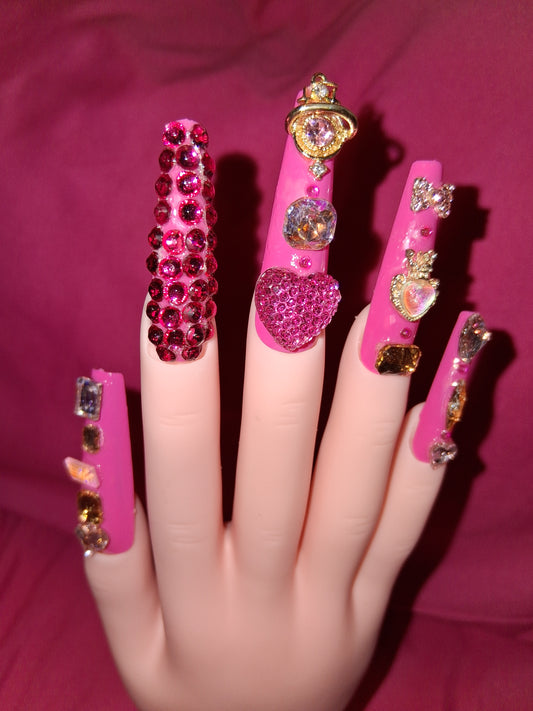 COCOMONEY NAILS CUSTOM 1 OF 1 GLUE ON PRESS ON COMES WITH FREE GIFTS #o96