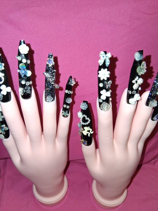 COCOMONEY NAILS CUSTOM 1 OF 1 GLUE ON PRESS ON COMES WITH FREE GIFTS #o56