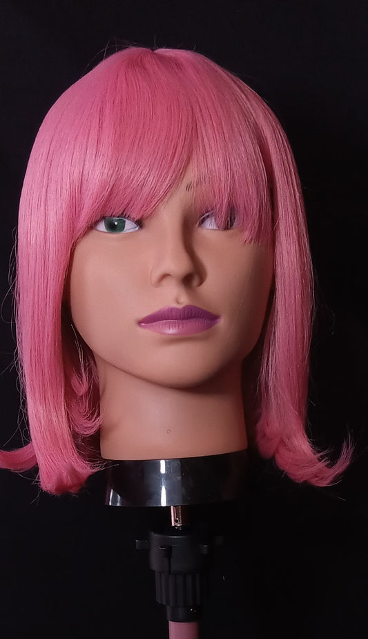 COCOMONEY WIG PINK BOB STRAIGHT SHOULDER LENGTH
