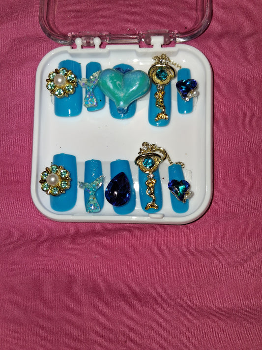 COCOMONEY NAILS CUSTOM 1 OF 1 GLUE ON PRESS ON COMES WITH FREE GIFTS #b95