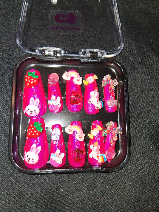 COCOMONEY NAILS CUSTOM ONE OF A KIND PIECES WITH NAIL BAG AND FREE GIFTS ACRYLIC