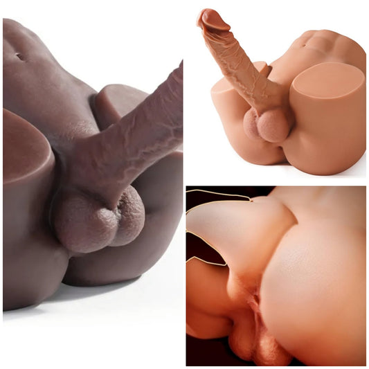 10.8LB Male Sex Doll with Flexible Dildo, Realistic Sex Dolls 6.8in Huge Cock for Female Masturbation, Tight Anal Butt for Gay Sex Toys, Unisex Masturbator Sex Doll for Women Men Couple Sex Toy