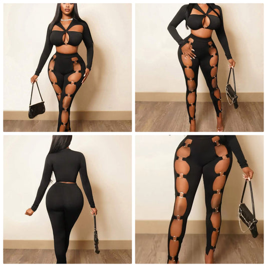 Sexy Cutout Design Leggings, Minimalist & Fashionable, Suitable For Summer