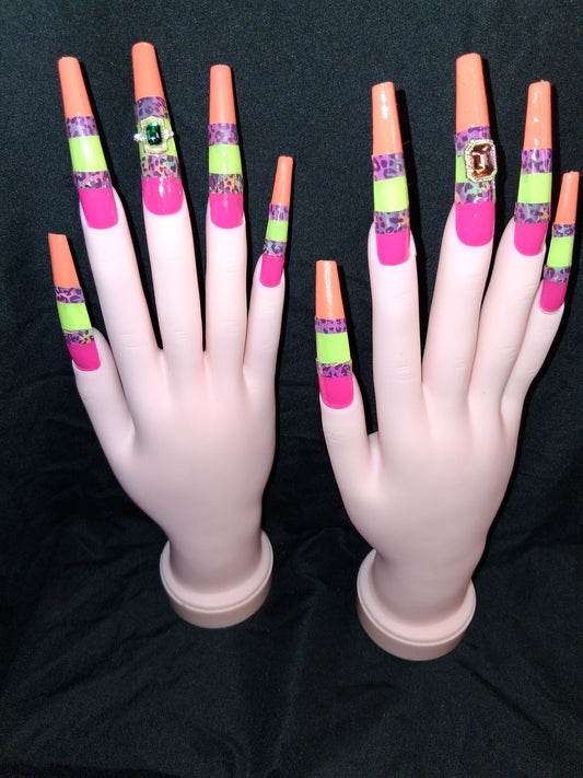 COCOMONEY NAILS CUSTOM 1 OF 1 GLUE ON PRESS ON COMES WITH FREE GIFTS #o74