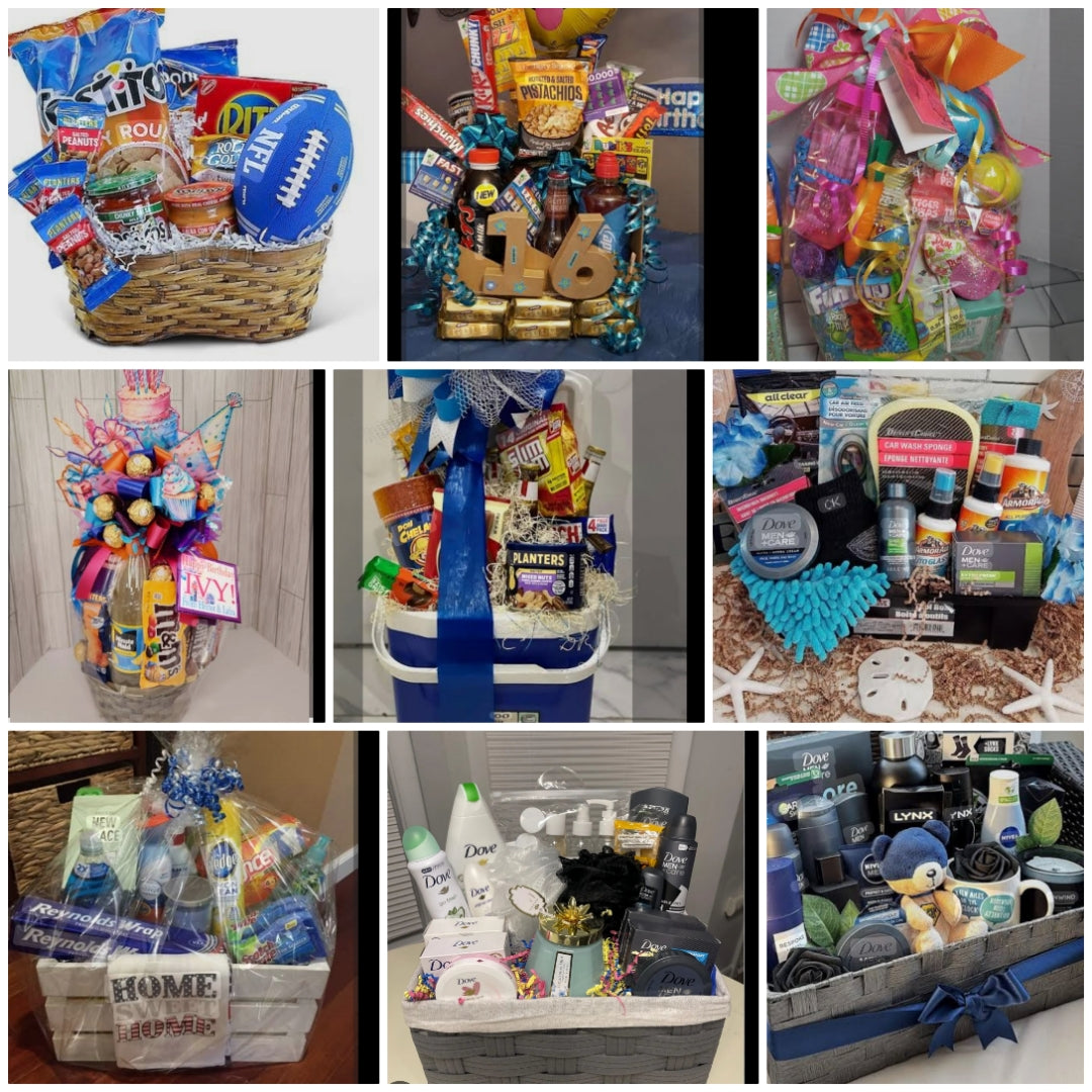 CUSTOM Makeup Gift baskets, Gift bags, Gift boxes, Gift buckets, Gift vases, and more