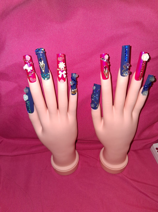 COCOMONEY NAILS CUSTOM 1 OF 1 GLUE ON PRESS ON COMES WITH FREE GIFTS #o16