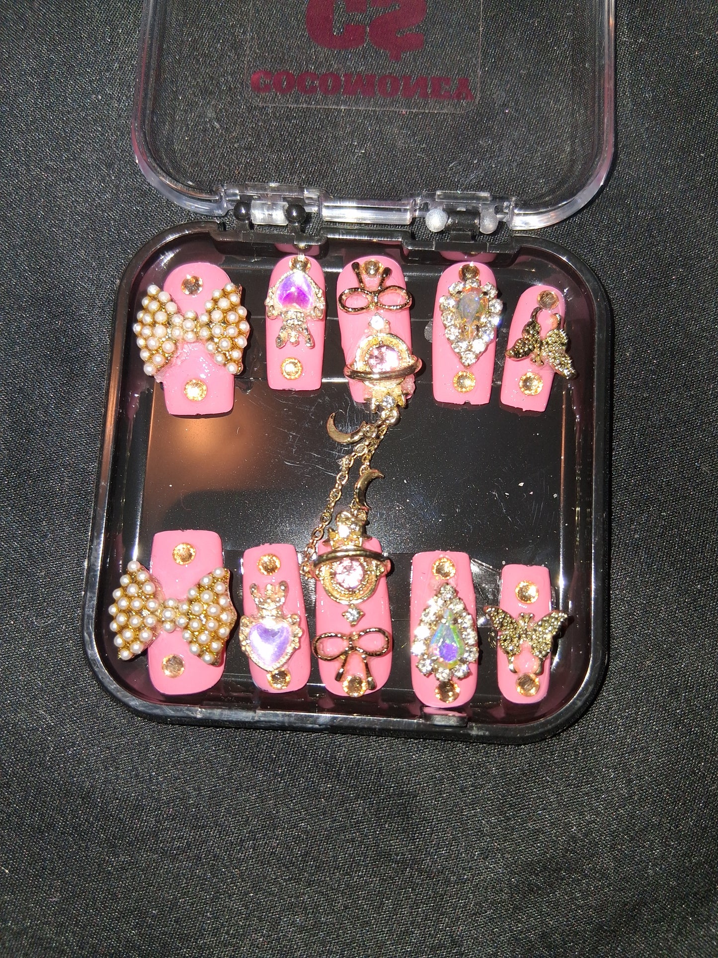 COCOMONEY NAILS CUSTOM 1 OF A KIND PIECES ACRYLIC COMES WITH FREE GIFTS