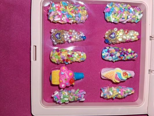 COCOMONEY NAILS CUSTOM 1 OF 1 GLUE ON PRESS ON COMES WITH FREE GIFTS #p10