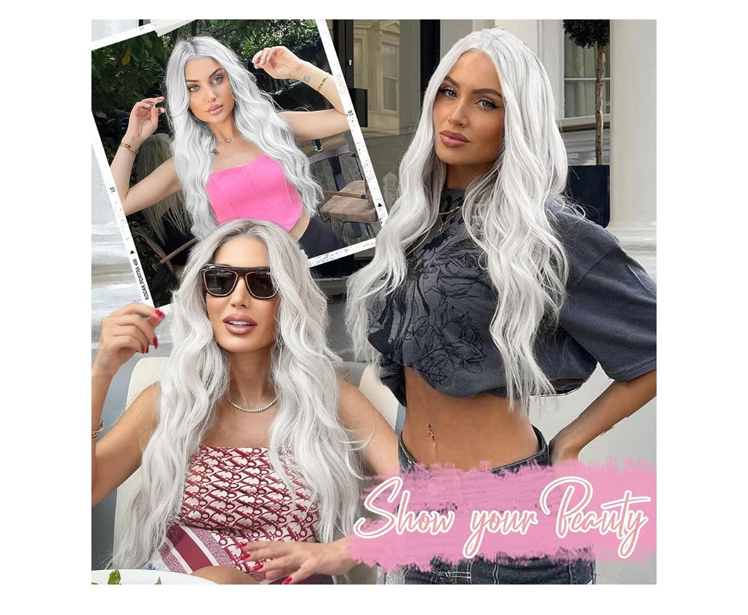 Wig for Women, Long Wavy Synthetic Wig, 26 Inch
Lace Hairline Middle Part for Daily Party