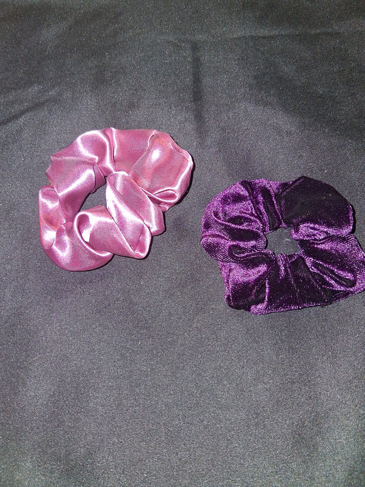COCOMONEY HAIR SCRUNCHIES 2 PIECES SATIN OR VELVET