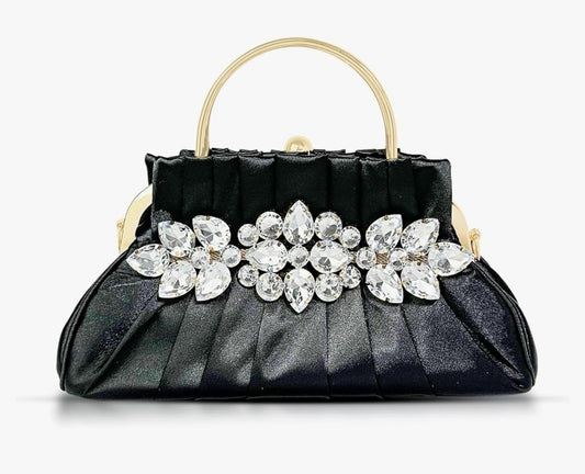 Rhinestone Satin Evening Bag, Small Tote Bag, Crossbody Bags for Wedding, Prom, Parties, Travel