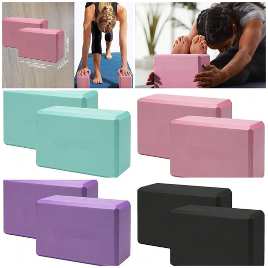 2pcs, Yoga Blocks, Soft Non-Slip Yoga Bricks For Yoga, Pilates, Meditation material eva