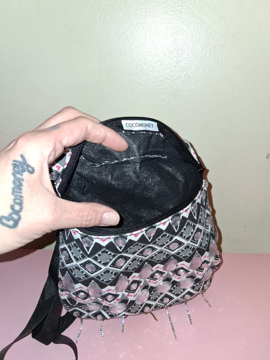 COCOMONEY cross body bag custom 1 of a kind 8 half wide in by 8 in long by 2 half in