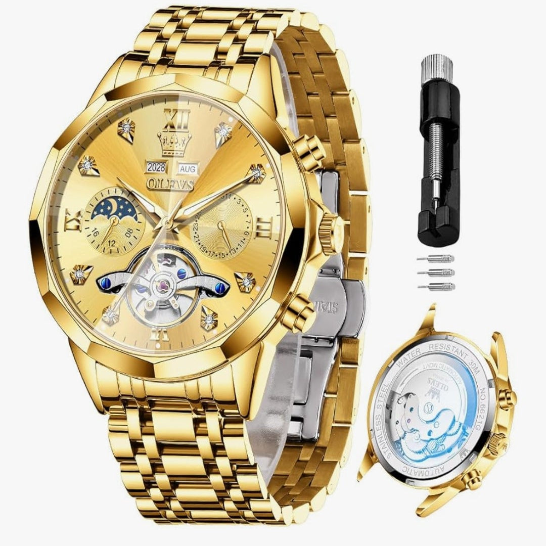 Automatic Watches Business Dress Watch Mechanical Stainless Steel Self Winding Men Wrist Watch
Luxury Classic Diamond Waterproof Date for Men
