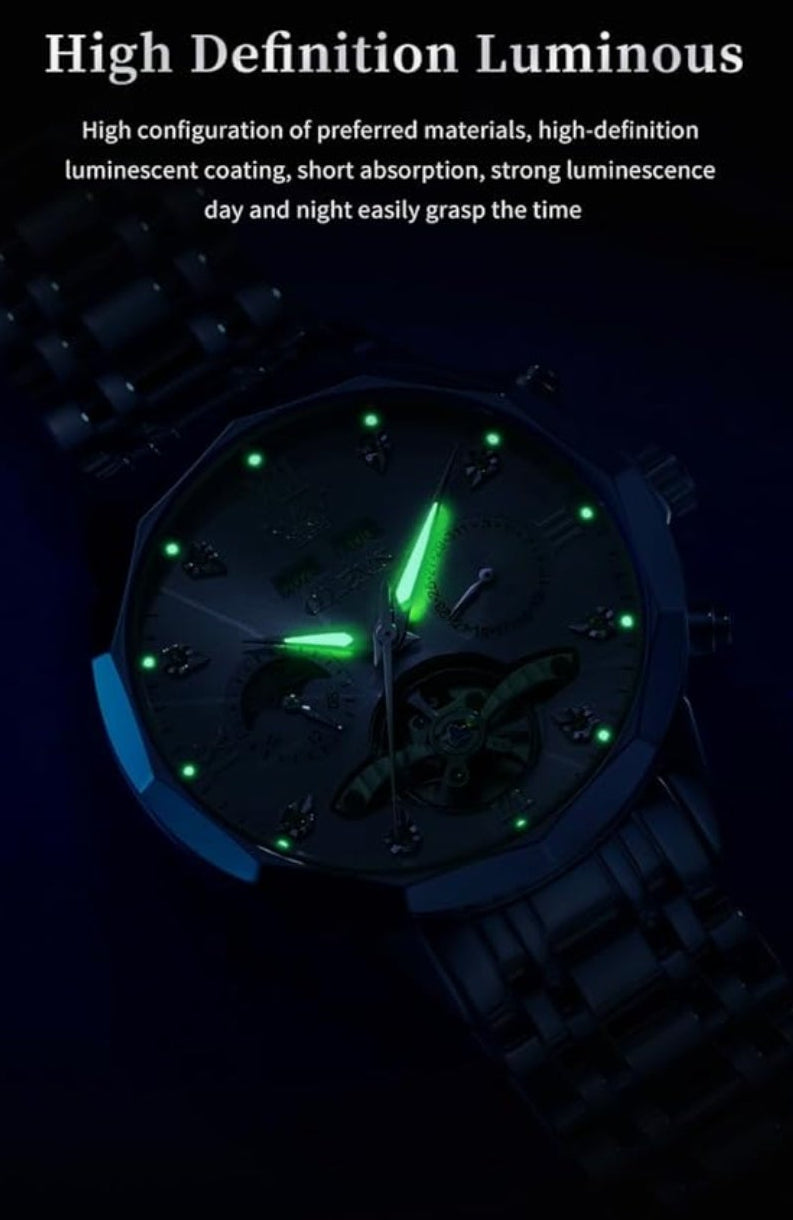 Automatic Watches Business Dress Watch Mechanical Stainless Steel Self Winding Men Wrist Watch
Luxury Classic Diamond Waterproof Date for Men