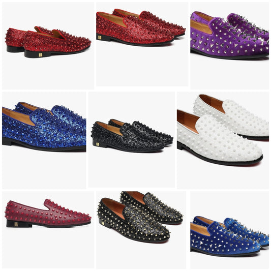 Men's Studded Loafers Spikes Rivets Luxury Dress Wedding Party Prom Shoes