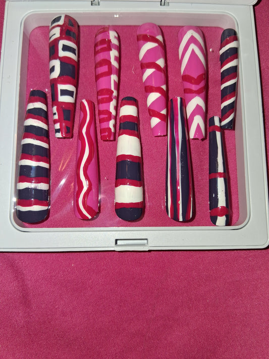 COCOMONEY NAILS CUSTOM 1 OF 1 GLUE ON PRESS ON COMES WITH FREE GIFTS #p54
